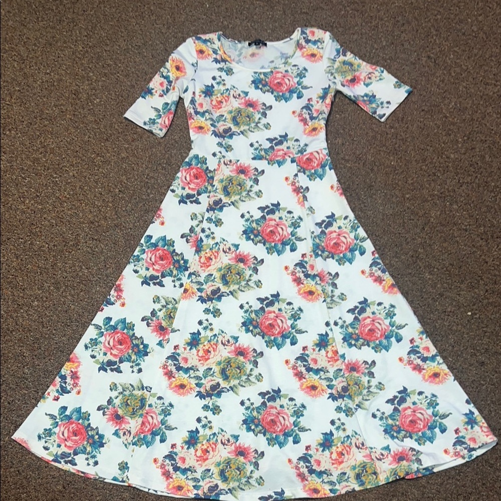 Roolee Floral Dress White Size Small